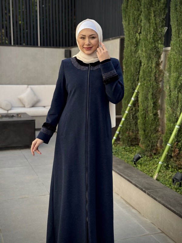 
                  
                    Woolen Jilbab with Embroidery and Faux Fur
                  
                
