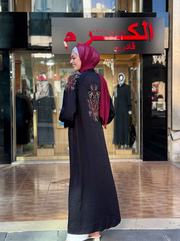 Black Abaya with Chic Embroidery