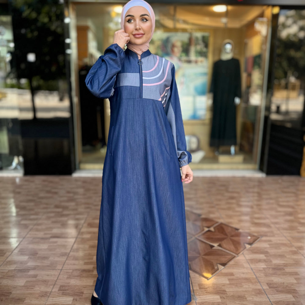 
                      
                        Practical  Denim Abaya
                      
                    