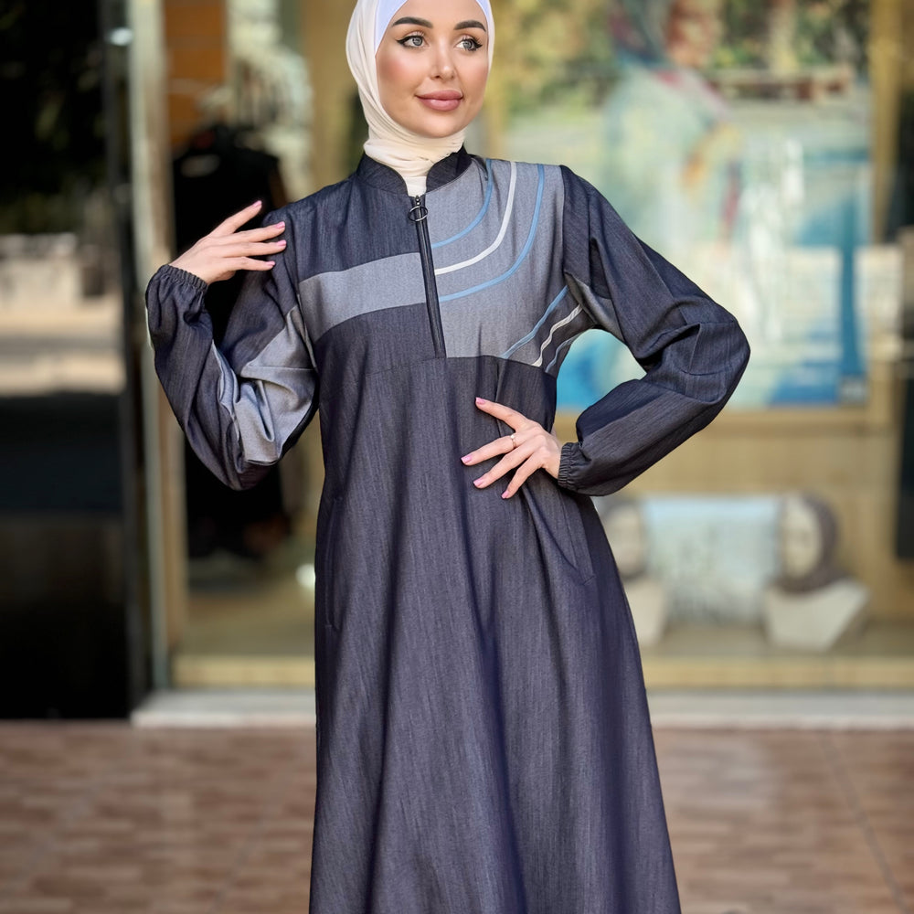 
                      
                        Practical  Denim Abaya
                      
                    