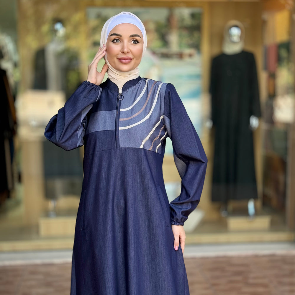 
                      
                        Practical  Denim Abaya
                      
                    