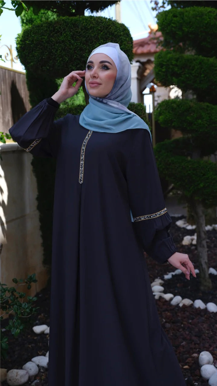 
                  
                    Colored Detailed Abaya
                  
                