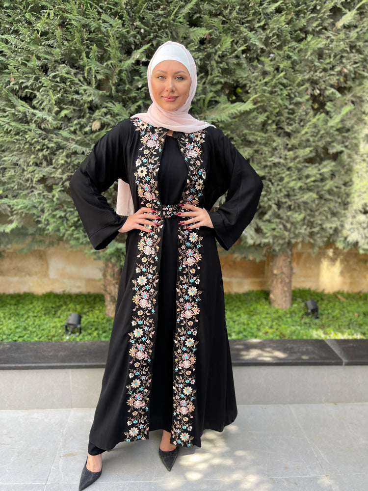 
                  
                    Modern Black Two-Piece Embroidered Abaya
                  
                