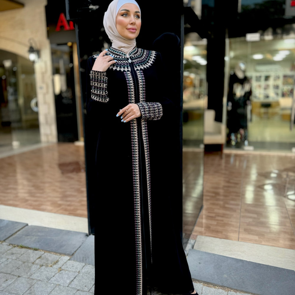 
                      
                        Elegant Double-Layered Black Abaya
                      
                    