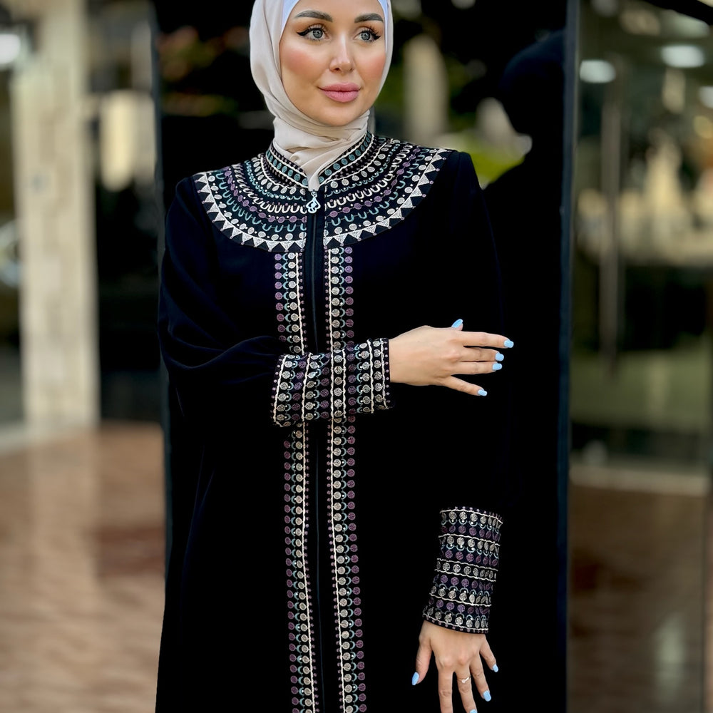 
                      
                        Elegant Double-Layered Black Abaya
                      
                    