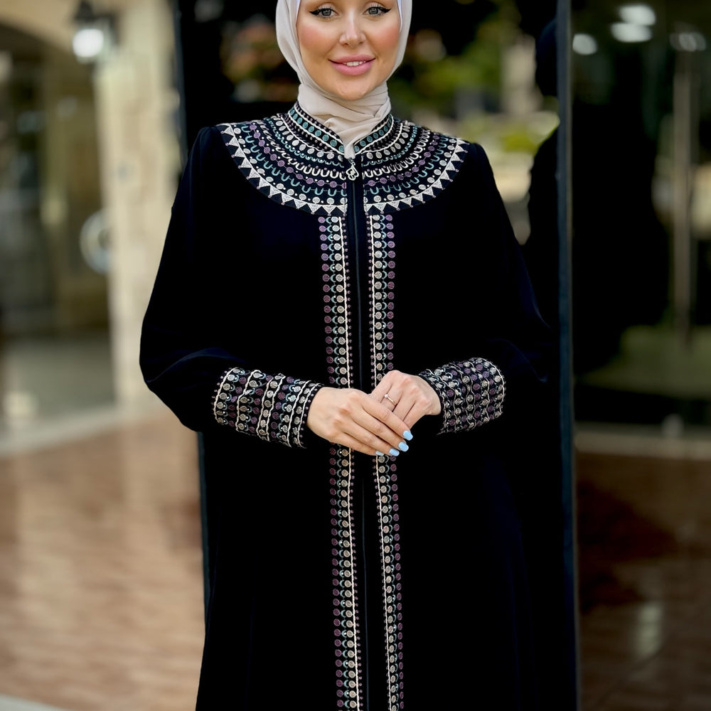 
                      
                        Elegant Double-Layered Black Abaya
                      
                    