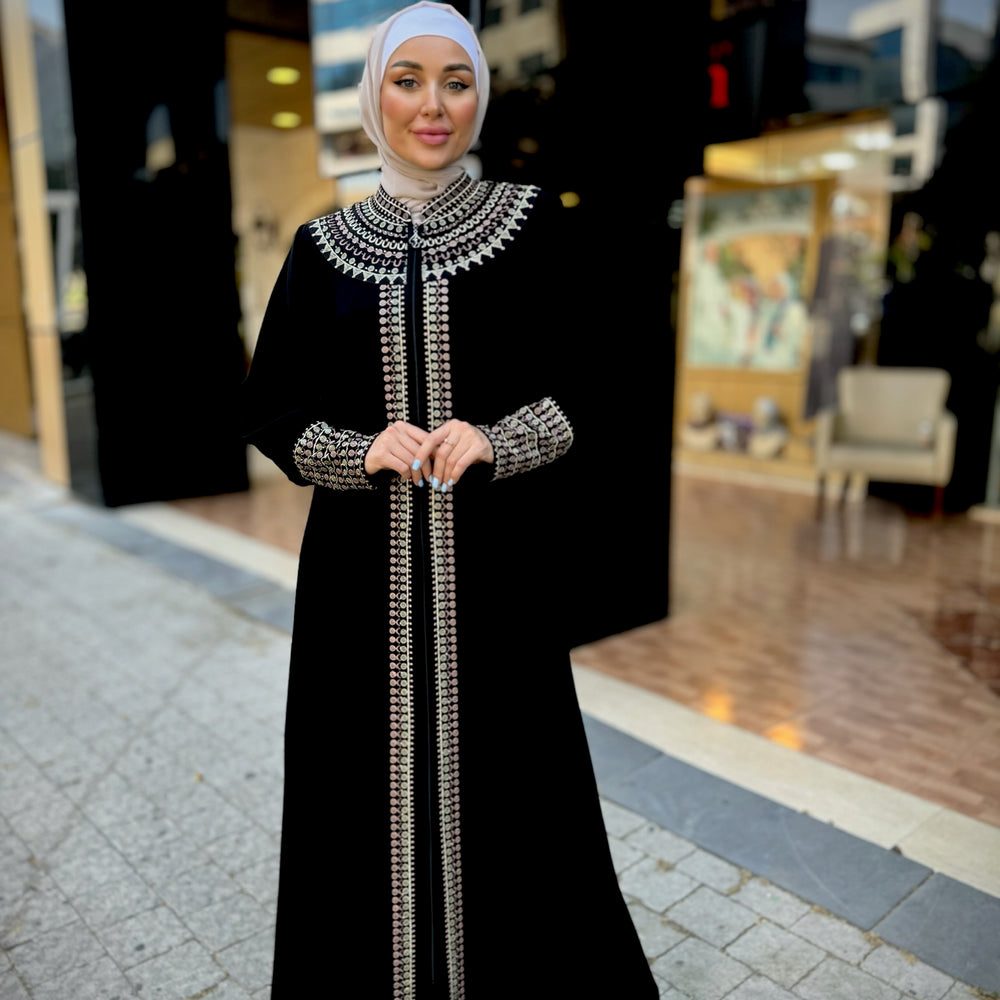 
                      
                        Elegant Double-Layered Black Abaya
                      
                    