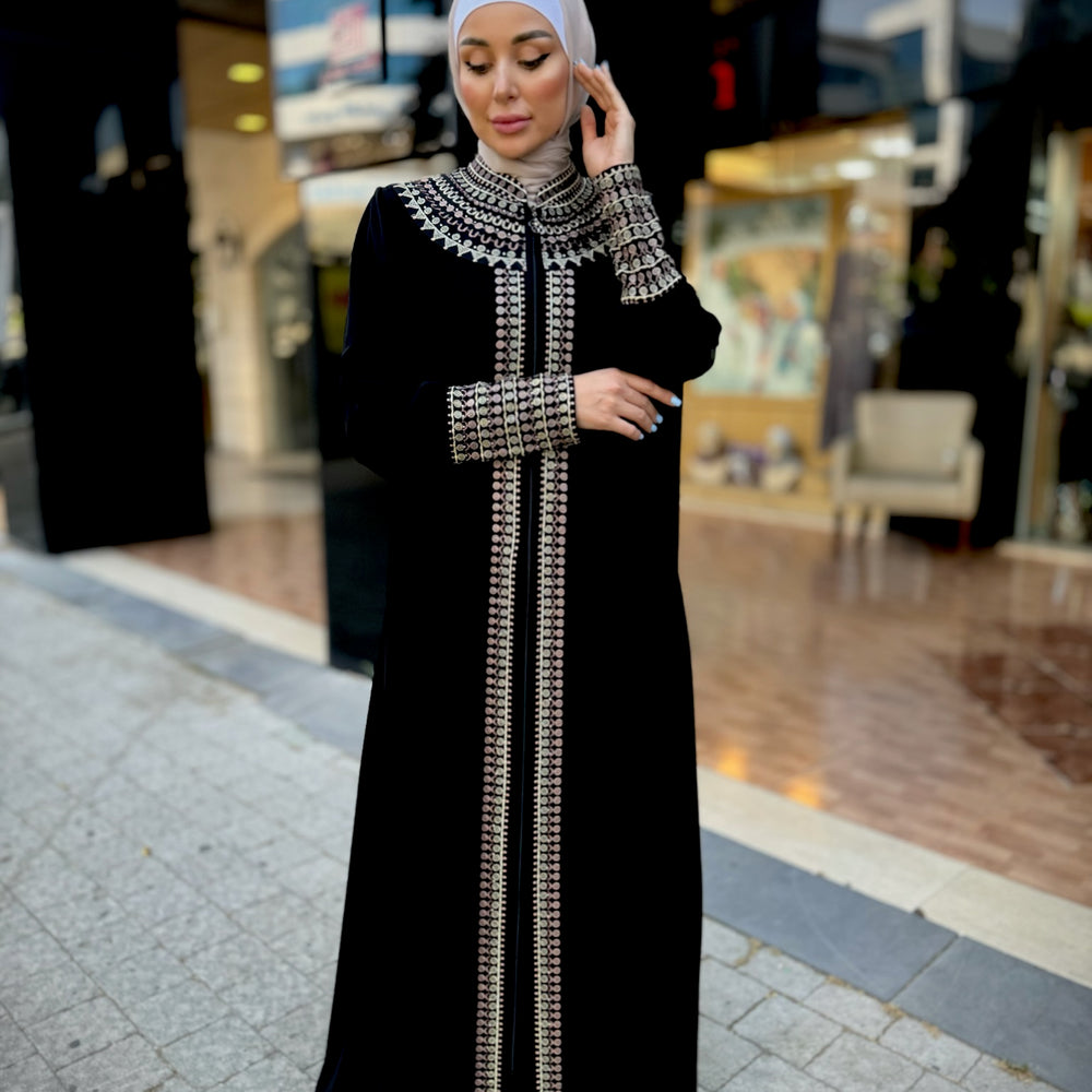 
                      
                        Elegant Double-Layered Black Abaya
                      
                    