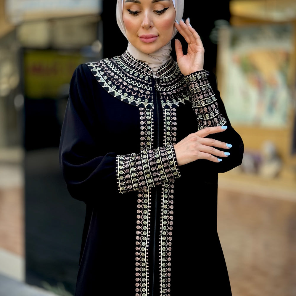 
                      
                        Elegant Double-Layered Black Abaya
                      
                    