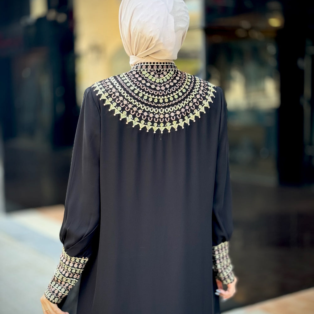 
                      
                        Elegant Double-Layered Black Abaya
                      
                    