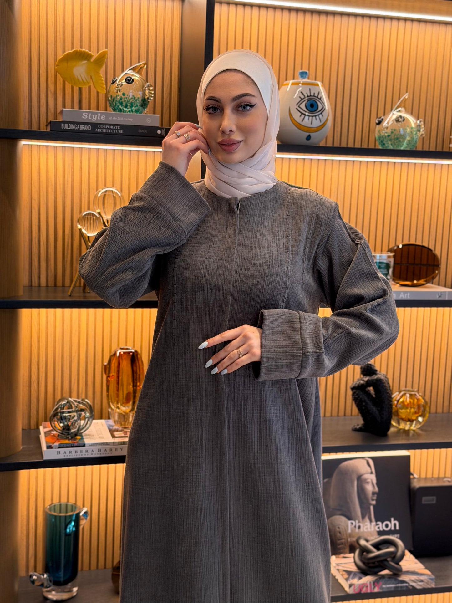 winter abaya dress Winter Corduroy Wrap Abaya Dress with Shawl detail