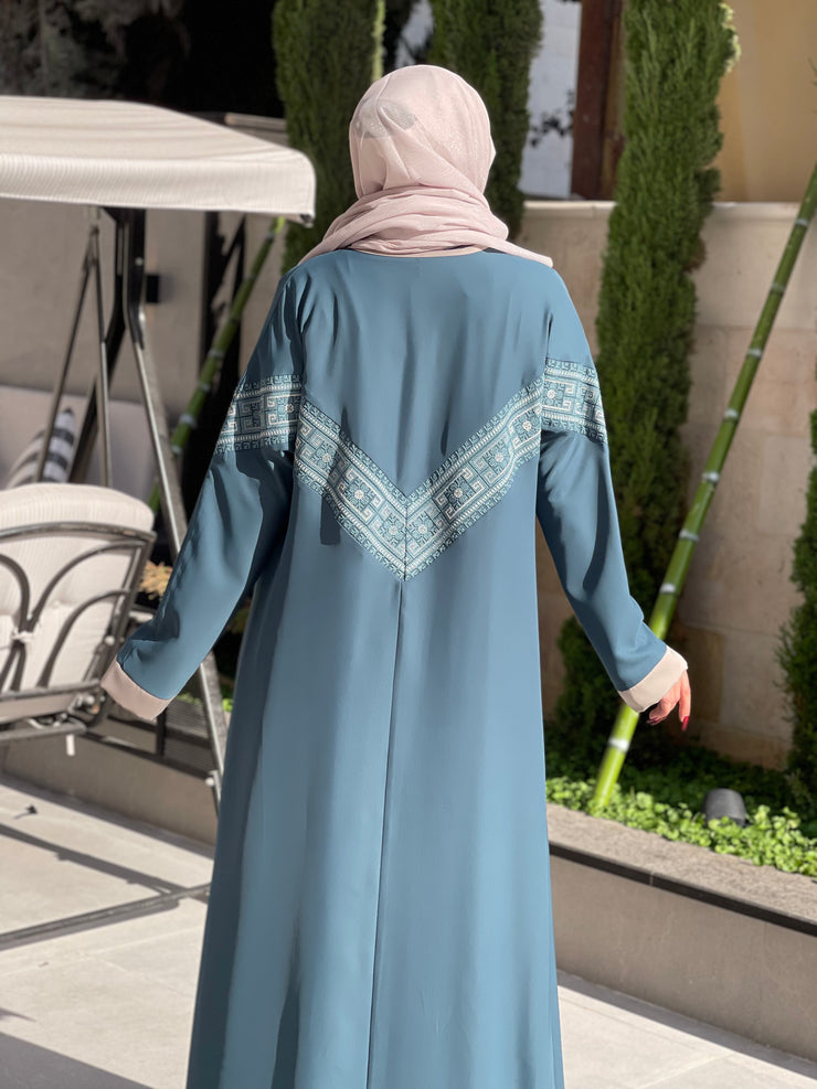 Two-Piece Colorful Embellished Abaya
