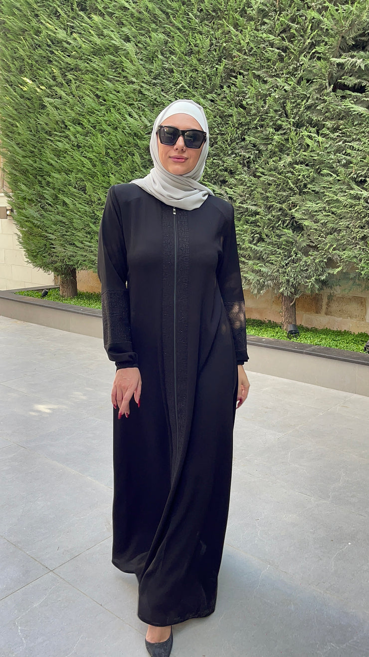 Black Embroidered Elegance Abaya