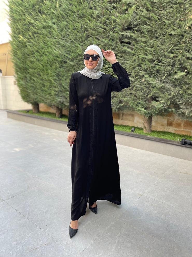 Black Embroidered Elegance Abaya