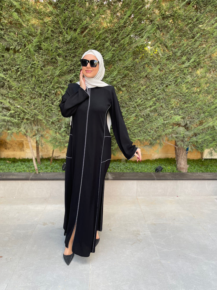 
                  
                    Elegant Black Zip-Front Abaya
                  
                