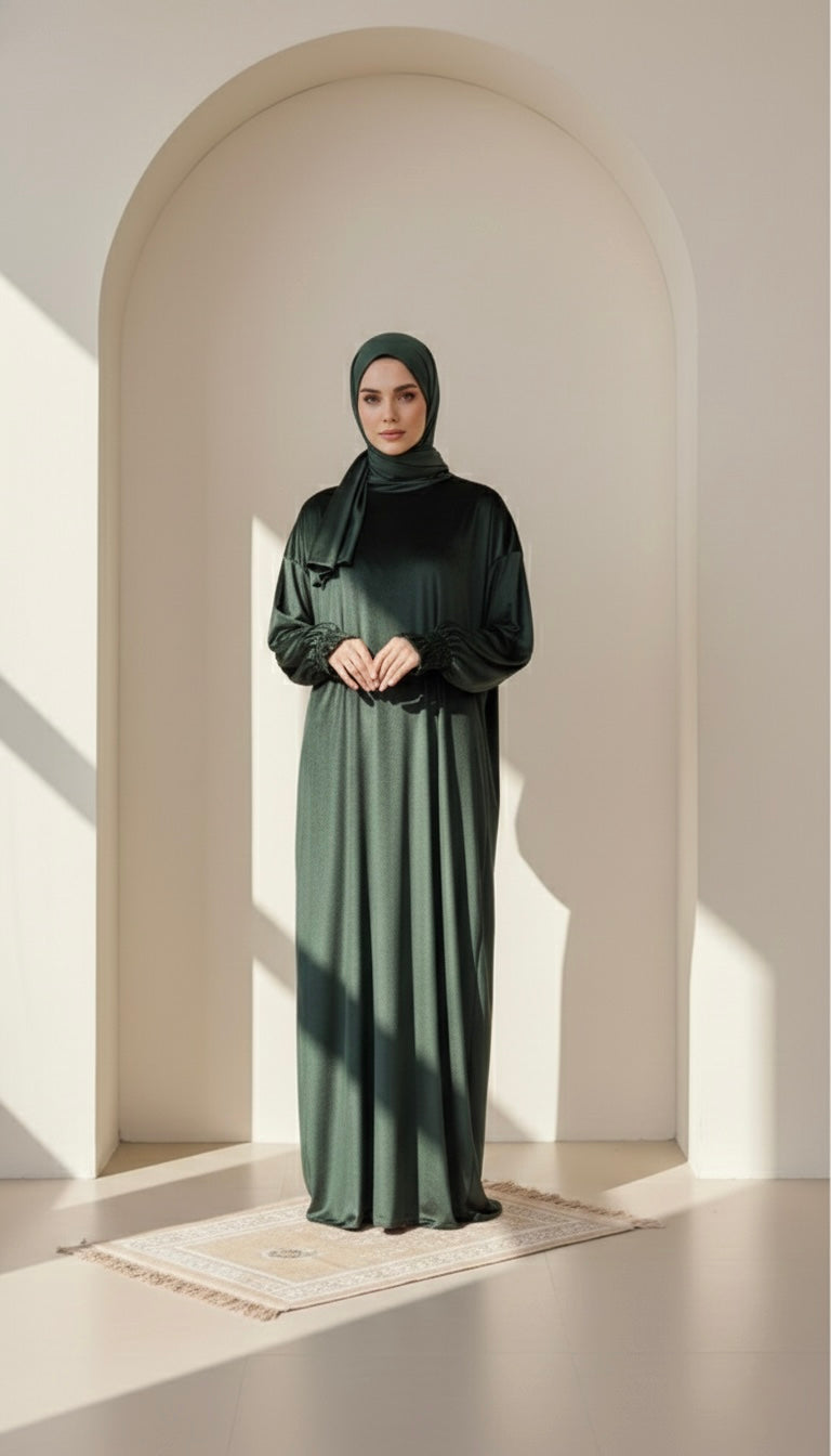 Classic Velvet One-Piece Prayer Set - Al Karam Qadri 