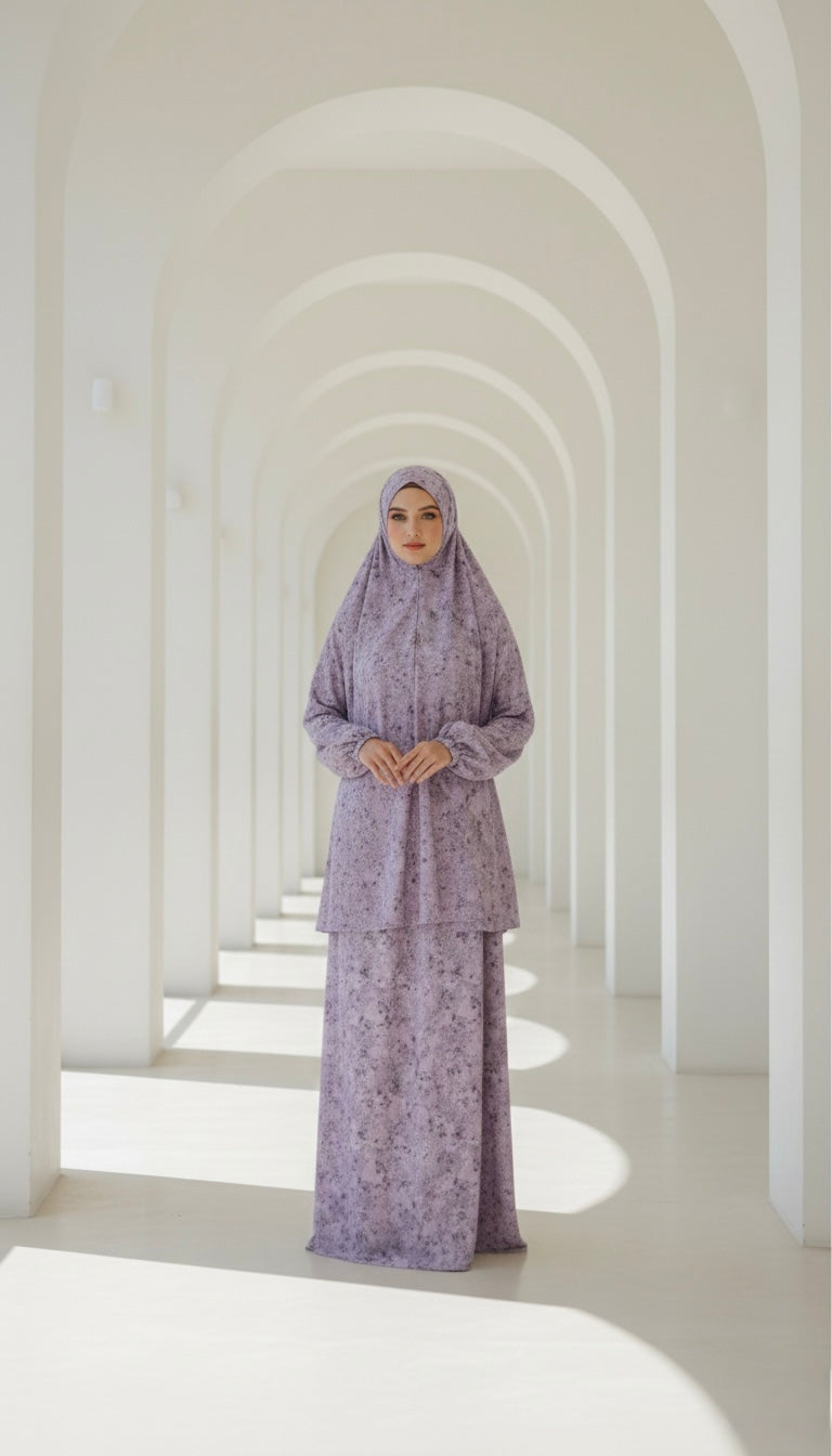 Two Piece Patterned Prayer Set - Al Karam Qadri 