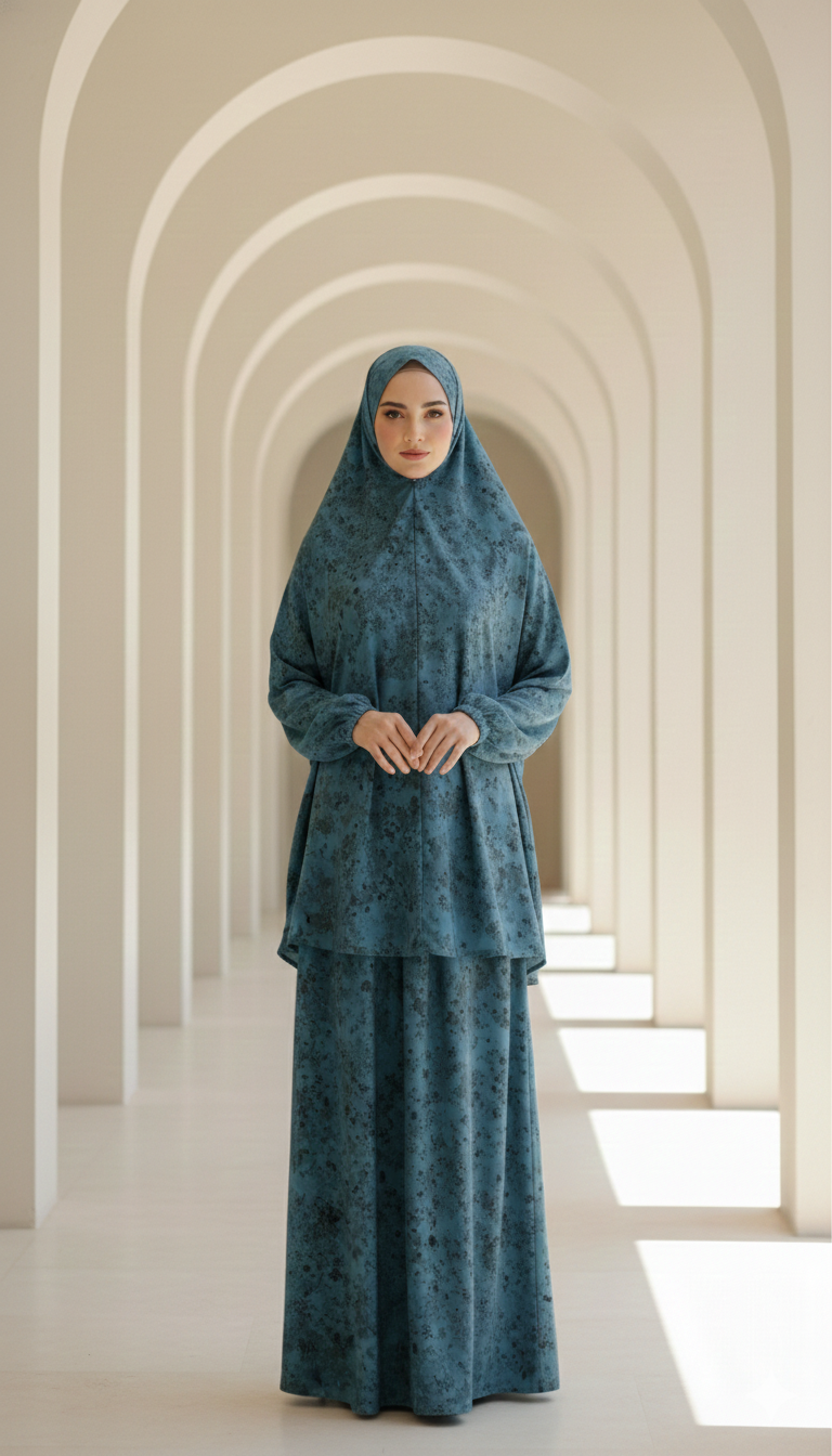 Two Piece Patterned Prayer Set - Al Karam Qadri 