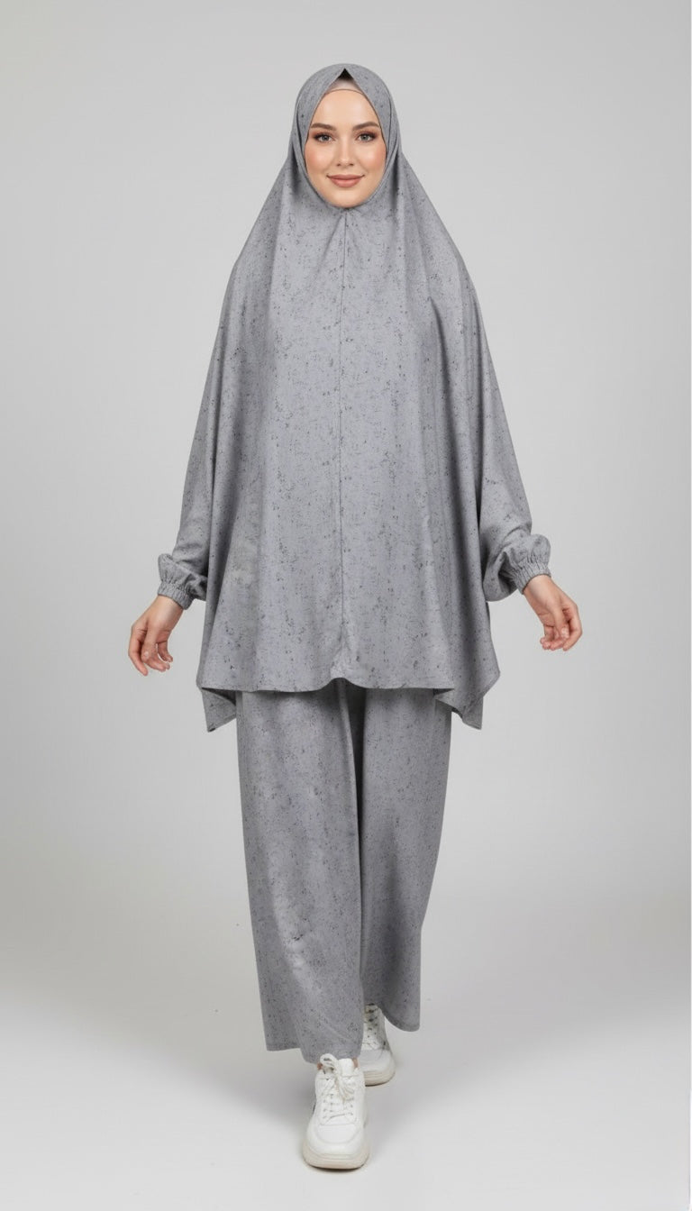Modest Patterned Two-Piece Prayer Set - Al Karam Qadri 