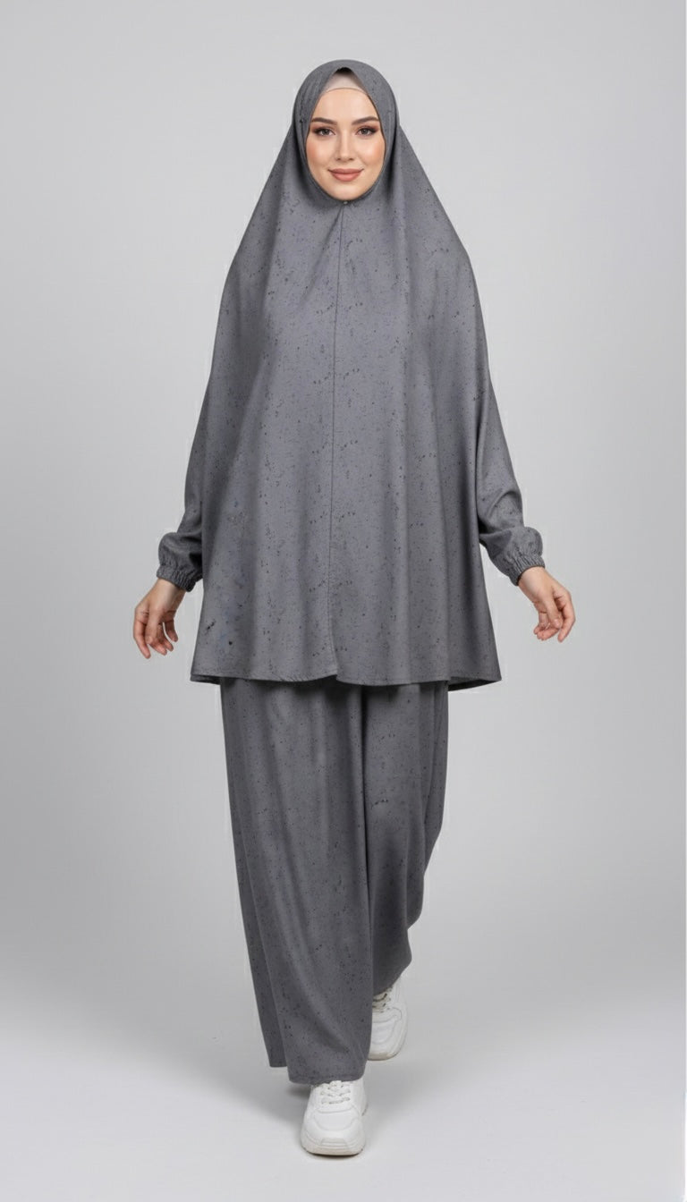 Modest Patterned Two-Piece Prayer Set - Al Karam Qadri 