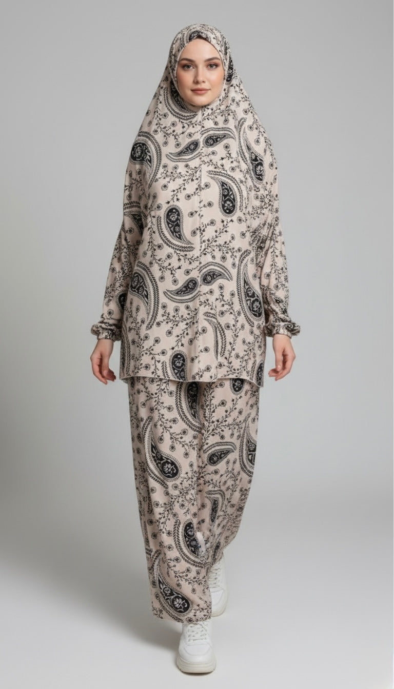Wide Fit Printed Prayer Set - Al Karam Qadri 