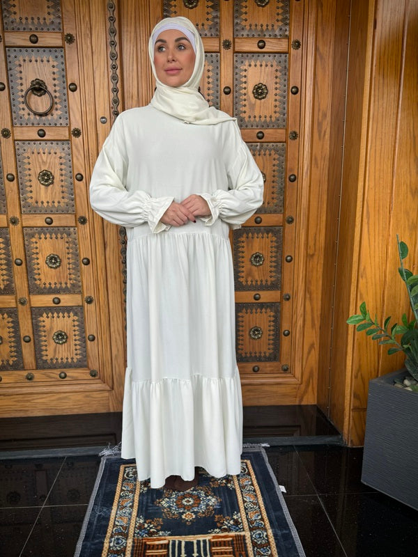 Elegant One-Piece Prayer Set with Attached Sleeves and Scarf