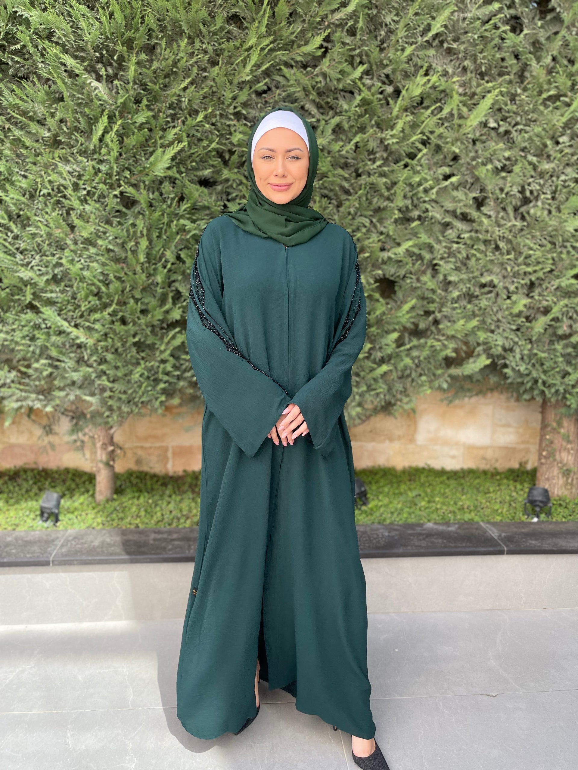 slim fit dress slacks Ayla Sage Abaya main image 0