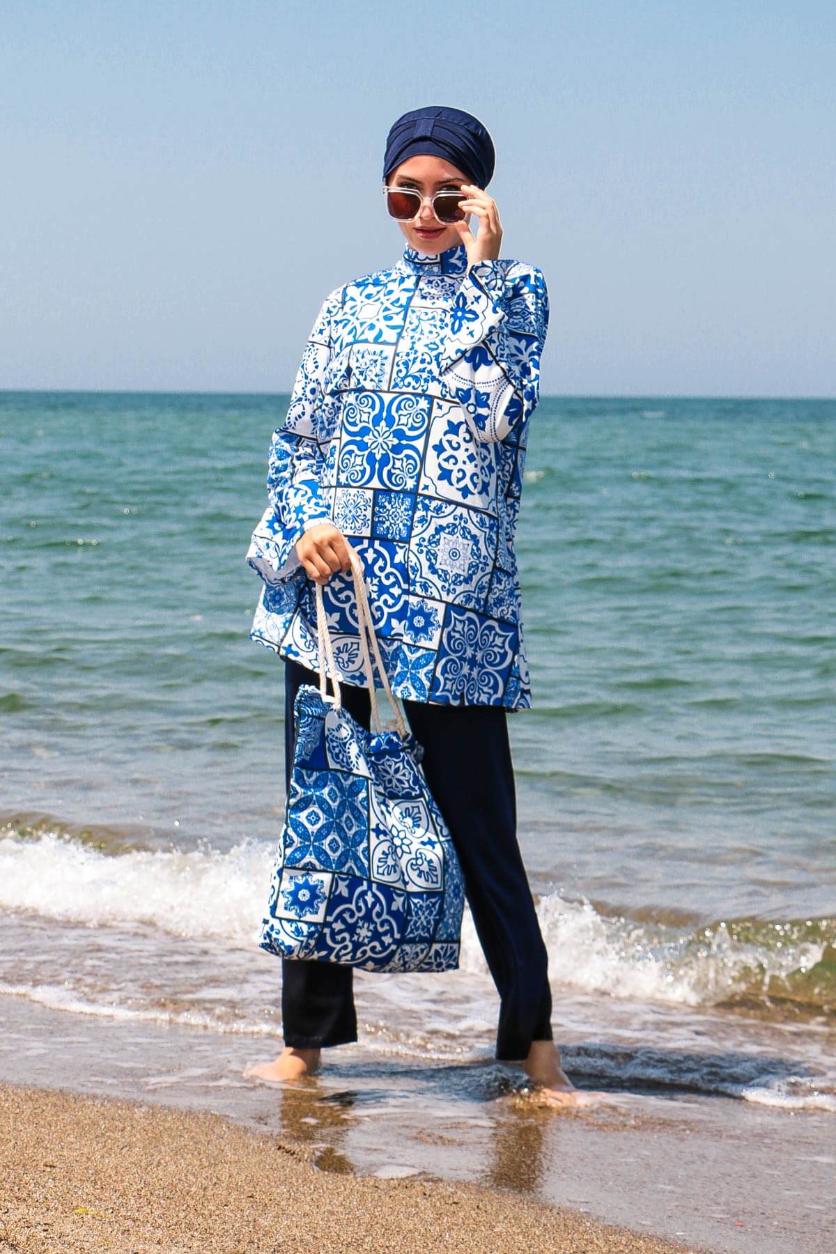 
                  
                    Tile Patterned Full Closed Hijab Swimsuit
                  
                