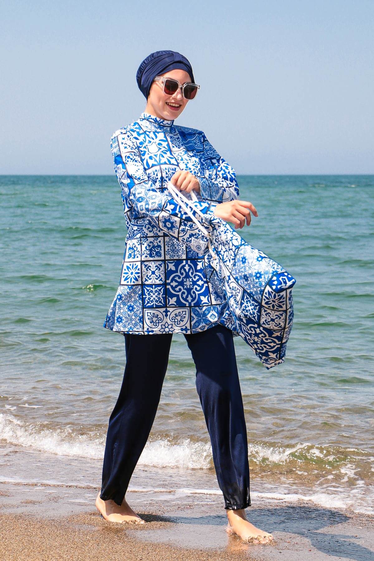 
                  
                    Tile Patterned Full Closed Hijab Swimsuit
                  
                