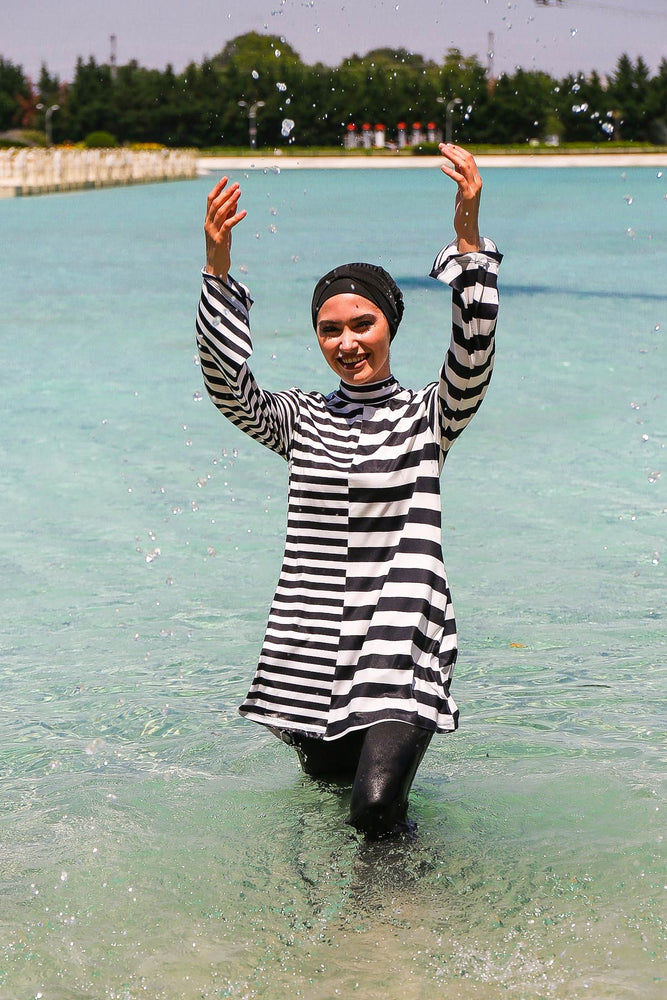 
                  
                    Striped Full Closed Hijab Swimsuit
                  
                