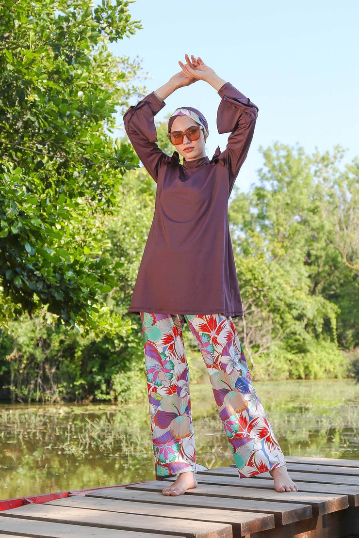 Digital Printed Full Covered Hijab Swimsuit