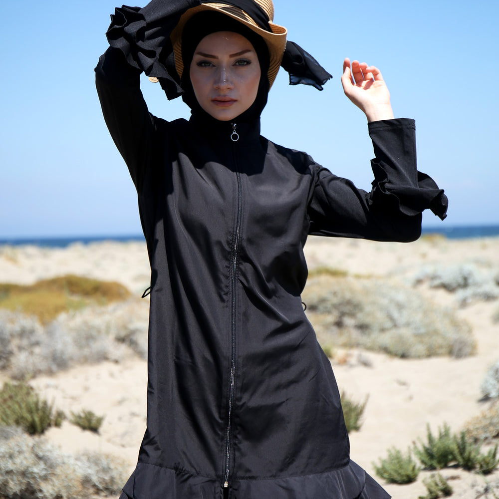 
                  
                    Parachute Black Zipper Full Closed Hijab Swimsuit
                  
                