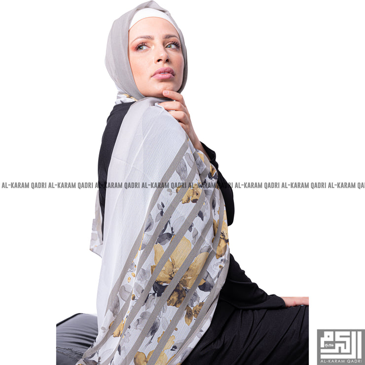 Floral Striped Shawl - Al Karam Qadri