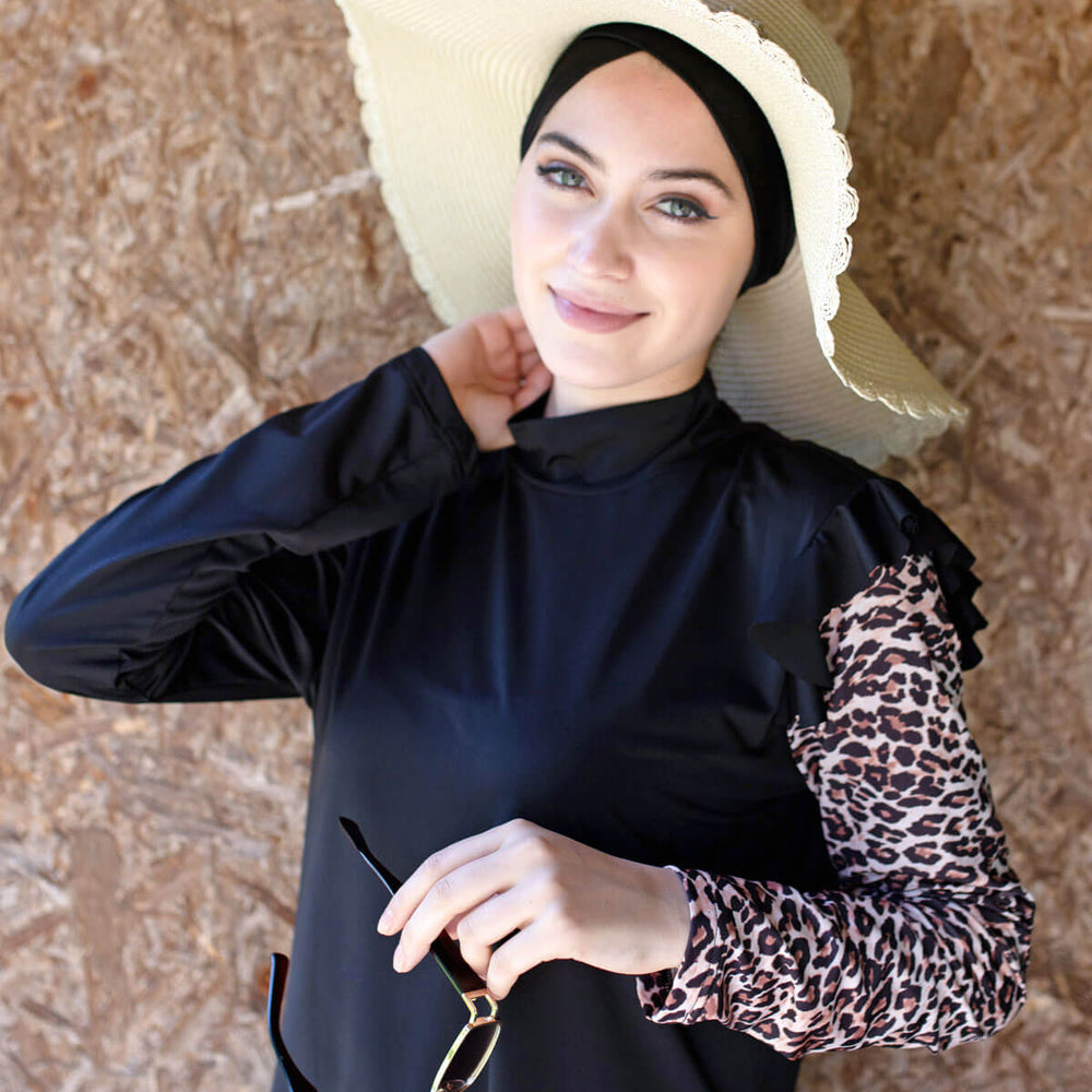 
                  
                    Leopard Sleeve Full Closed Hijab Swimsuit
                  
                