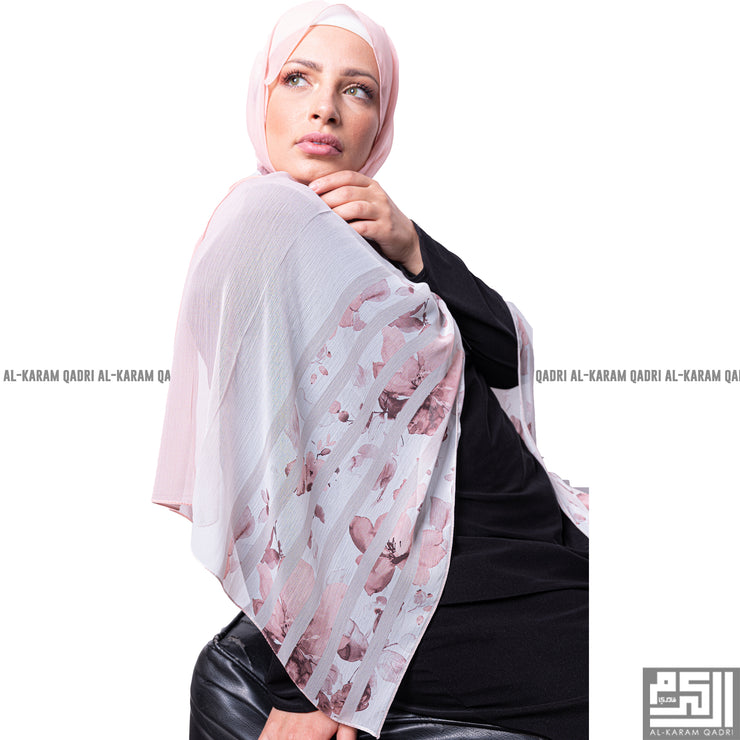 Floral Striped Shawl - Al Karam Qadri